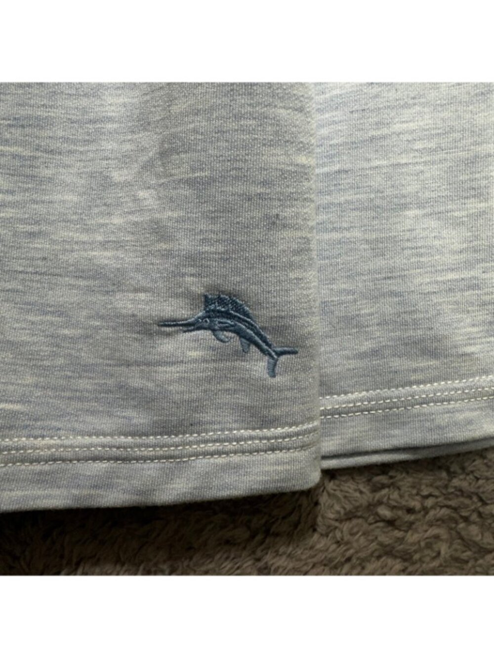 Tommy Bahama Hoodie Mens Medium Light Blue Heathered Recycled Blend Pullover - Picture 6 of 8